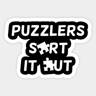 Puzzlers sort it out t-shirt Sticker